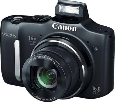Компактный фотоаппарат Canon PowerShot SX160 IS Black - общий вид