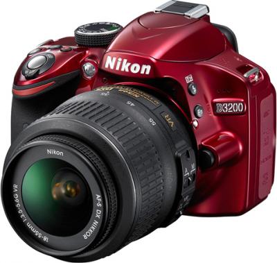 Зеркальный фотоаппарат Nikon D3200 18-55mm VR Red - общий вид
