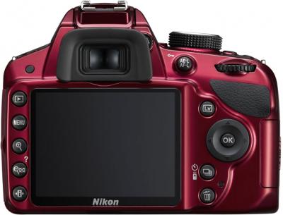 Зеркальный фотоаппарат Nikon D3200 18-55mm VR Red - вид сзади
