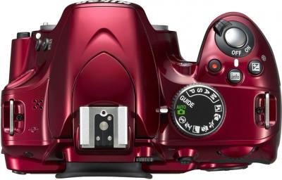 Зеркальный фотоаппарат Nikon D3200 18-55mm VR Red - вид сверху