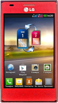 Смартфон LG E615 Red (Optimus L5 Dual) - общий вид