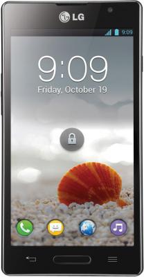 Смартфон LG Optimus L9 / P765 (черный) - вид спереди