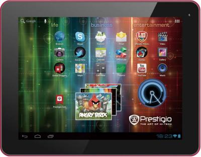 Планшет Prestigio MultiPad 9.7 Ultra (PMP5197D) 16GB Black-Red - фронтальный вид