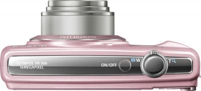 Компактный фотоаппарат Olympus VR-360 Pink - вид спереди