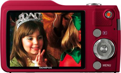 Компактный фотоаппарат Olympus VG-170 Red - вид сзади