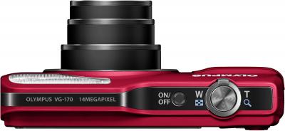 Компактный фотоаппарат Olympus VG-170 Red - вид сверху
