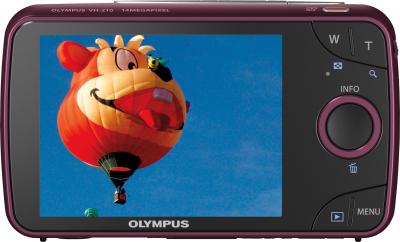 Компактный фотоаппарат Olympus VH-210 Red - вид сзади