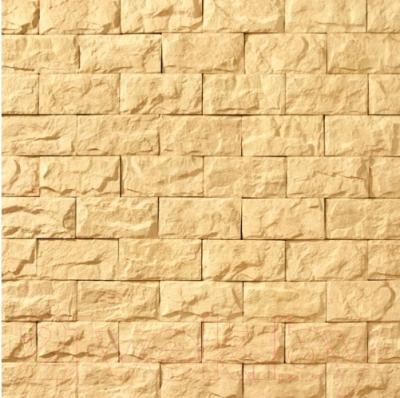Декоративный камень бетонный Royal Legend Мирамар широкий желтый 08-140 (200x100x07-15)