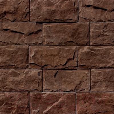 Декоративный камень бетонный Royal Legend Мирамар широкий серо-коричневый 08-680 (200x100x07-15)