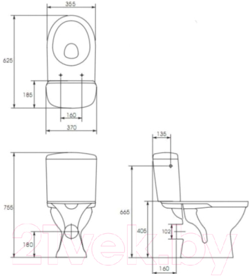 Унитаз напольный Cersanit Merida MR011