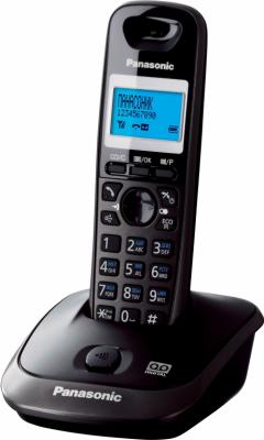 Беспроводной телефон Panasonic KX-TG2511 (темно-серый) - вид сбоку