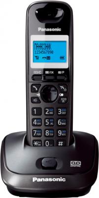 Беспроводной телефон Panasonic KX-TG2521 (темно-серый металлик) - вид спереди