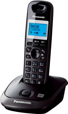 Беспроводной телефон Panasonic KX-TG2521 (темно-серый металлик) - вид сбоку