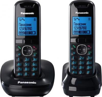 Беспроводной телефон Panasonic KX-TG5512  (Black, KX-TG5512RUB) - вид спереди