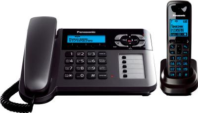 Беспроводной телефон Panasonic KX-TG6461 (титановый) - вид спереди