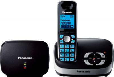 Беспроводной телефон Panasonic KX-TG6541 (черный) - вид спереди