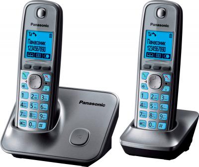 Беспроводной телефон Panasonic KX-TG6612 (Metallic Gray, KX-TG6612RUM) - вид сбоку