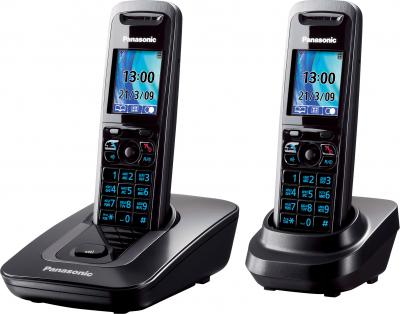 Беспроводной телефон Panasonic KX-TG8412 (Titanium, KX-TG8412RUT) - вид сбоку