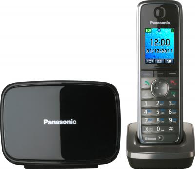 Беспроводной телефон Panasonic KX-TG8611 (серый металлик) - вид спереди