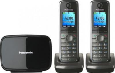 Беспроводной телефон Panasonic KX-TG8612  (Metallic Gray, KX-TG8612RUM) - вид спереди