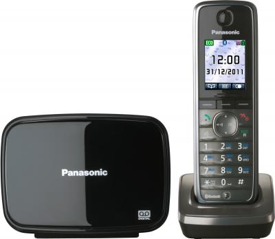 Беспроводной телефон Panasonic KX-TG8621 (серый металлик) - вид спереди