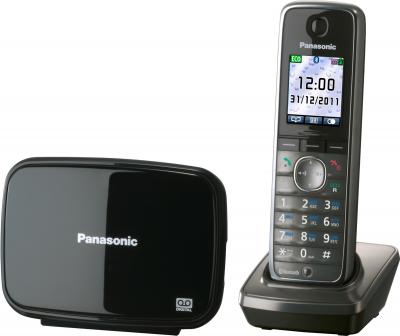 Беспроводной телефон Panasonic KX-TG8621 (серый металлик) - вид сбоку