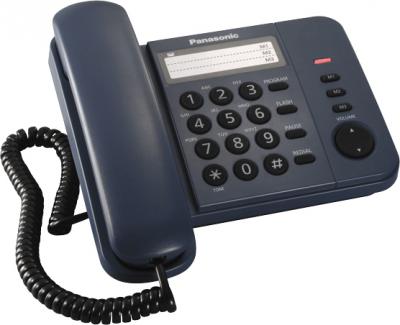 Проводной телефон Panasonic KX-TS2352 (синий) - общий вид