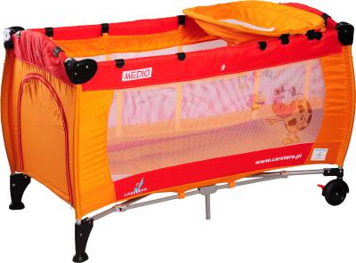 Кровать-манеж Caretero Medio Classic (Orange-Red) - общий вид