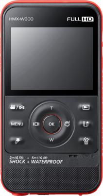 Видеокамера Samsung HMX-W300 Black-Red - фронтальный вид