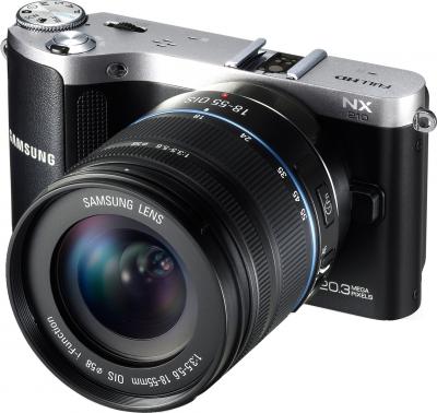 Беззеркальный фотоаппарат Samsung NX210 Kit 18-55mm Black-Silver - общий вид