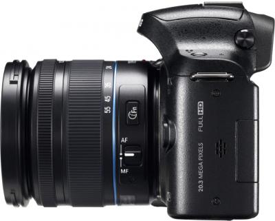 Беззеркальный фотоаппарат Samsung NX20 Kit 18-55mm Black - вид сбоку