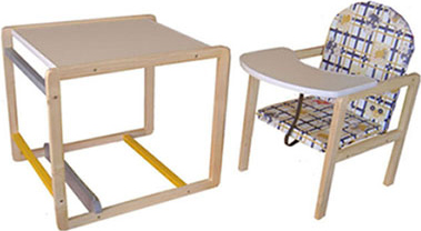 Стульчик для кормления Апельсиновая зебра Непоседа-4 Комфорт (бежевый) - стол и стул