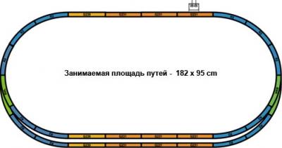 Железная дорога игрушечная Piko Паровоз и 3 пассажирских вагона (57125) - схема путей
