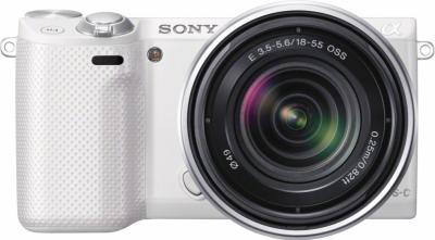 Беззеркальный фотоаппарат Sony Alpha NEX-5RK (White) - вид спереди