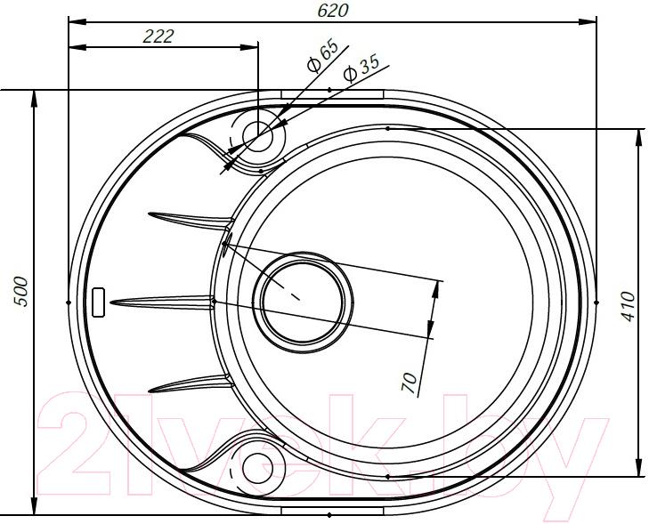 Мойка кухонная IDDIS Kitchen G K07G621i87