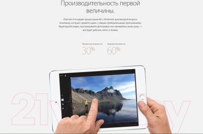Планшет Apple iPad mini 4 MK6K2RK/A (серебристый)