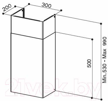 Короб для вытяжки Faber А500+А500 BK Cocktail (112.0250.290)