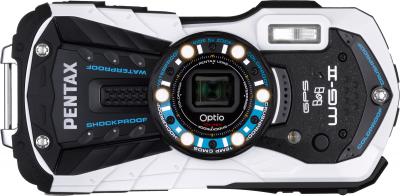 Компактный фотоаппарат Pentax Optio WG-2 GPS (White-Black) - вид спереди