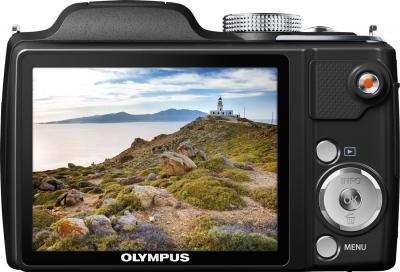 Компактный фотоаппарат Olympus SP-720UZ (Black) - вид сзади
