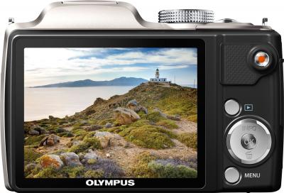 Компактный фотоаппарат Olympus SP-720UZ (Silver) - вид сзади