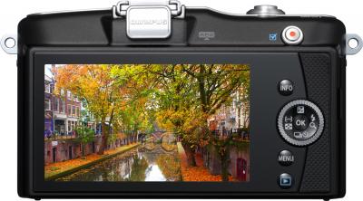 Беззеркальный фотоаппарат Olympus E-PM1 Kit 14-42mm (Black) - общий вид