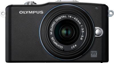 Беззеркальный фотоаппарат Olympus E-PM1 Kit 14-42mm (Black) - общий вид