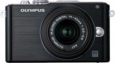 Беззеркальный фотоаппарат Olympus E-PL3 Kit 14-42mm (Black) - вид спереди