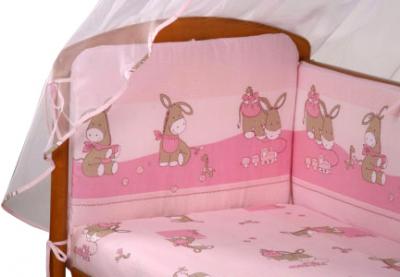 Комплект постельный для малышей Perina Ева Е4-02.3 (Ослики розовый) - расцветка