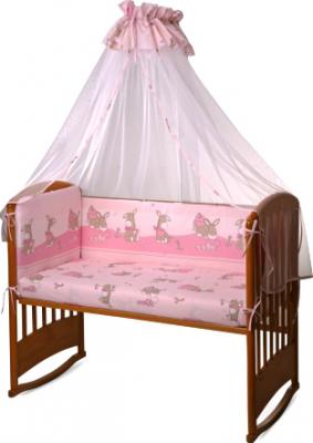 Комплект постельный для малышей Perina Ева Е4-02.3 (Ослики розовый) - общий вид
