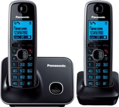 Беспроводной телефон Panasonic KX-TG6612  (Black, KX-TG6612RUB) - вид спереди