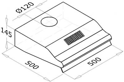 Вытяжка плоская Backer WH10A (50 Black) - схема
