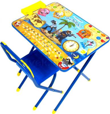 Комплект мебели с детским столом Дэми №3 Ну погоди (синий) - общий вид
