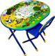 Комплект мебели с детским столом Дэми УЗ-01 Овал: Веселая ферма (синий) - 