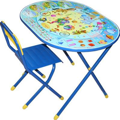 Комплект мебели с детским столом Дэми УЗ-01 Овал: Цирк (синий) - общий вид